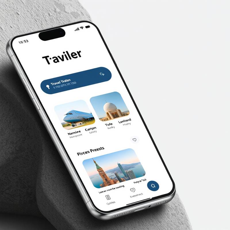 Mockup of the mobile app interface for Wanderlust Adventures, a travel agency.
