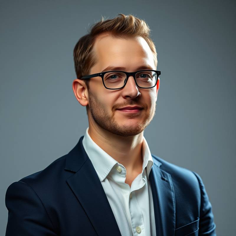 Portrait of Dimitri Volkov, the head of marketing at Nova Creative Studio.