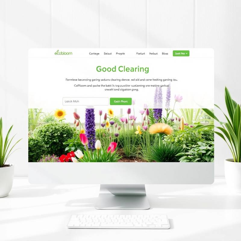 Screenshot of the redesigned website for EcoBloom, a sustainable gardening company.